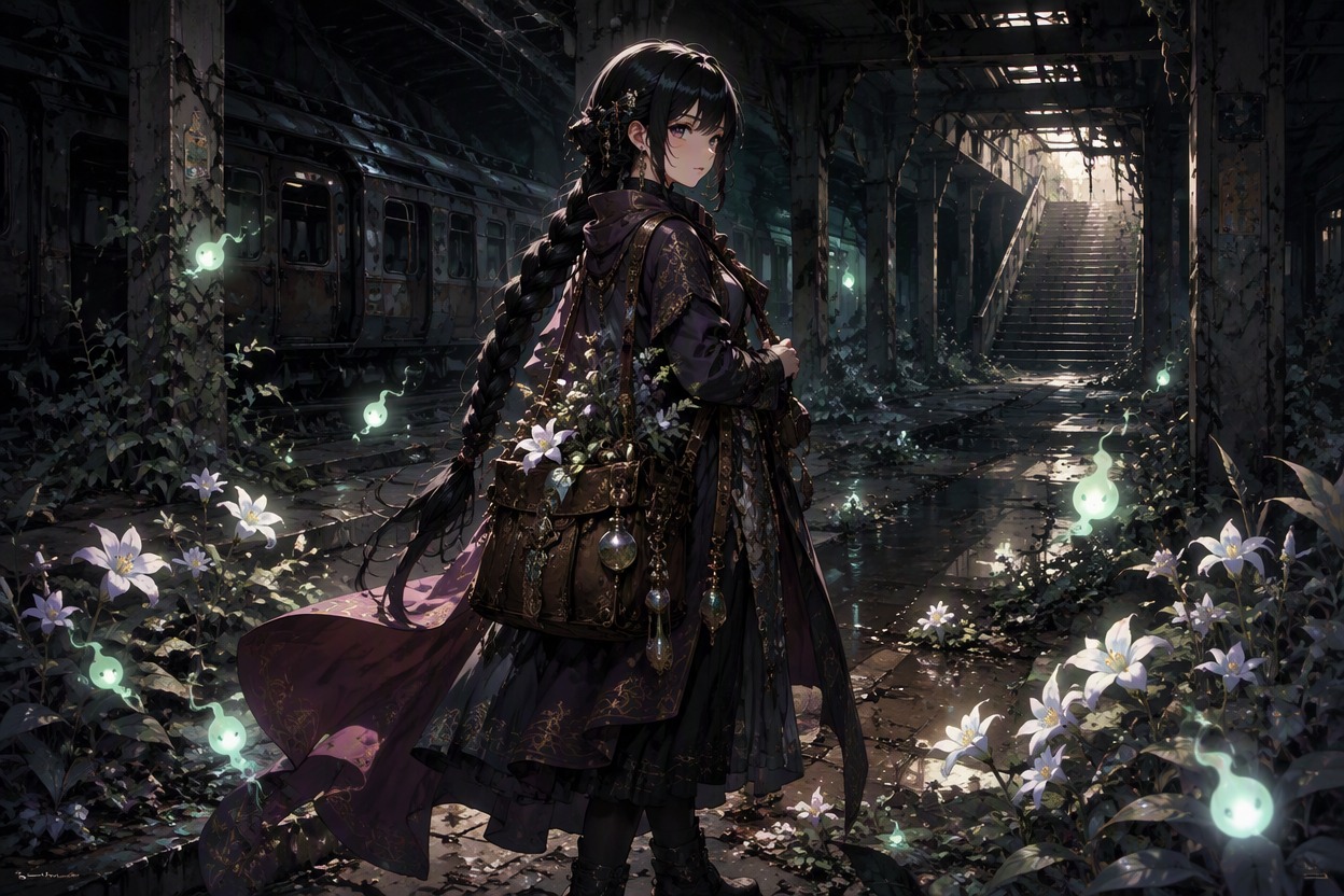 Original underworld healer demigod with ghostly flowers