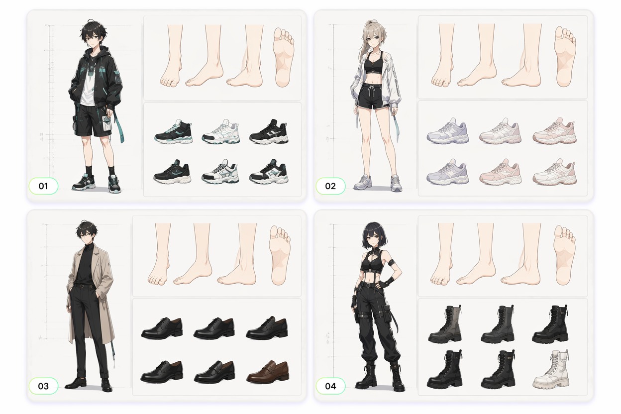 Fit Feet Into Character Sheets — AI Feet Generator