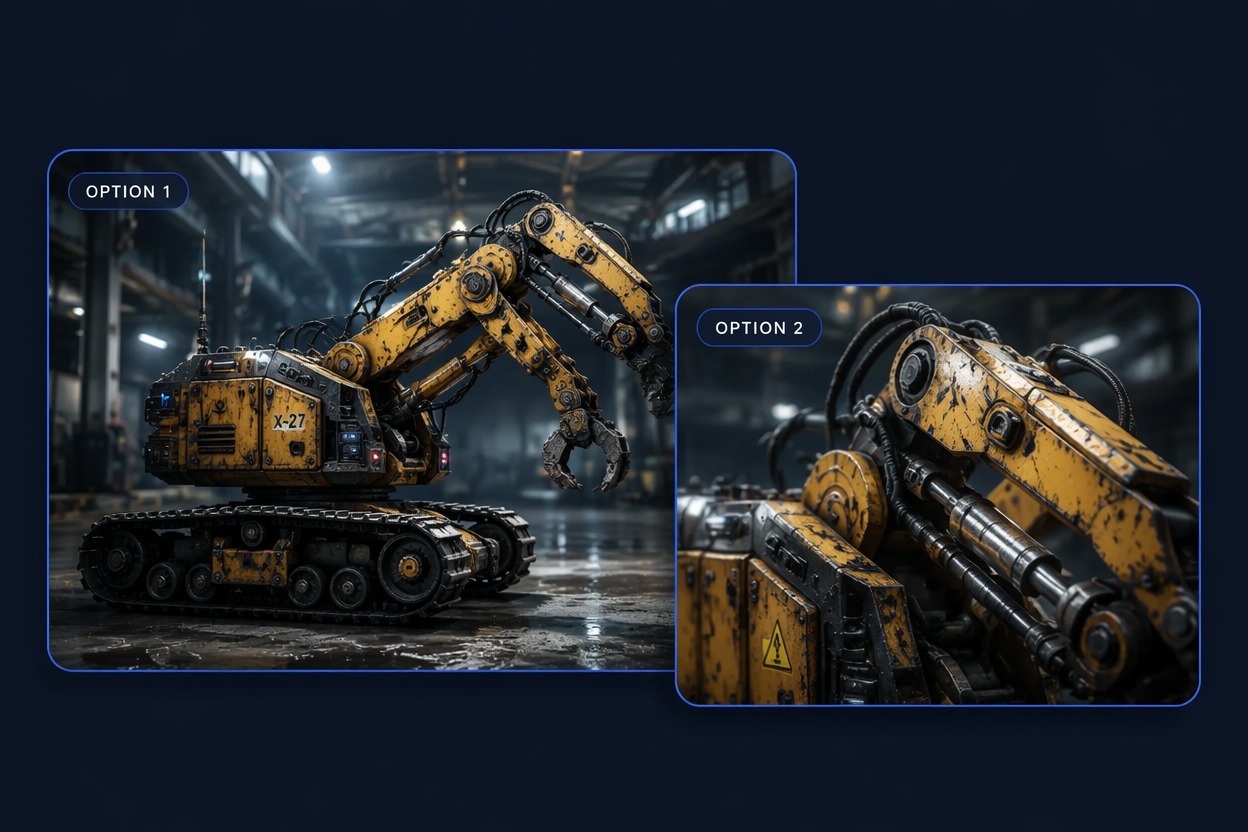 Industrial crawler robot character design