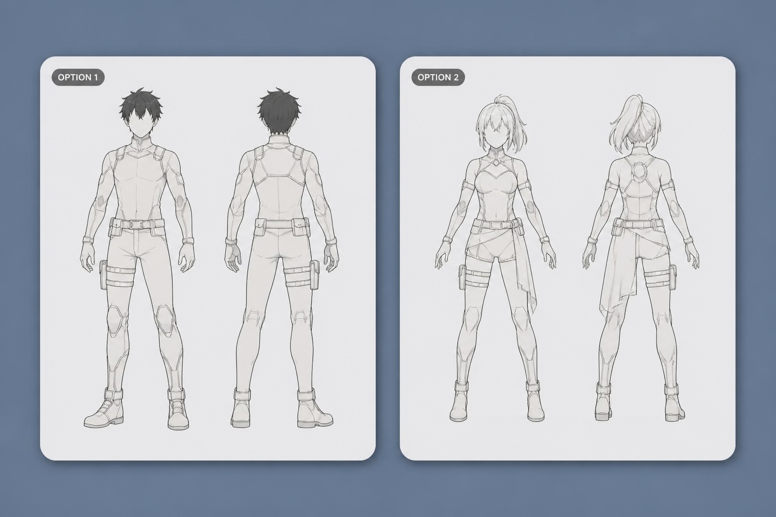 Anime body silhouette ready for outfit design