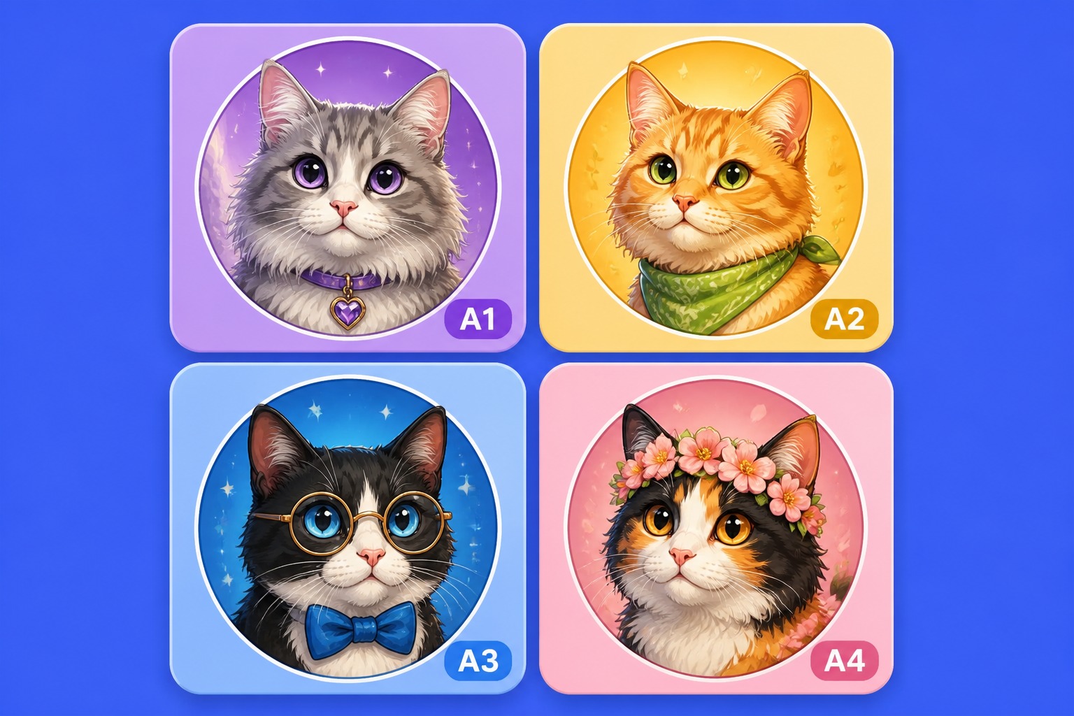 Cute AI cat avatar image