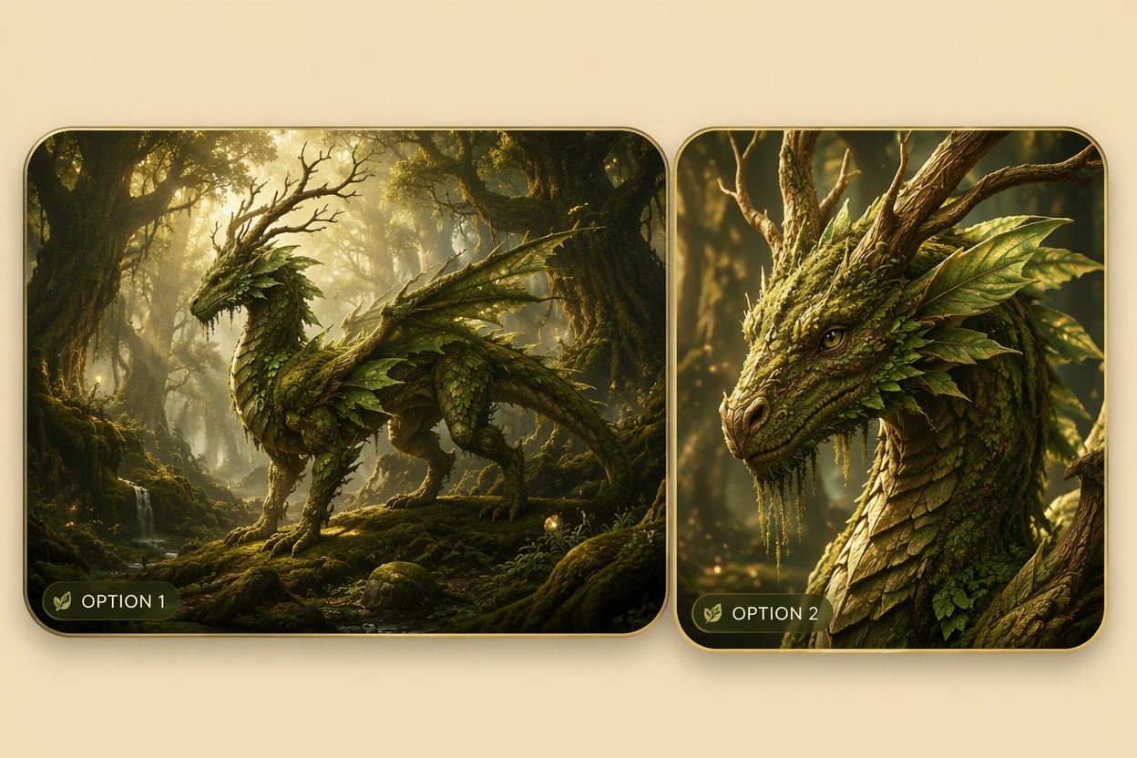 Antlered forest guardian dragon OC