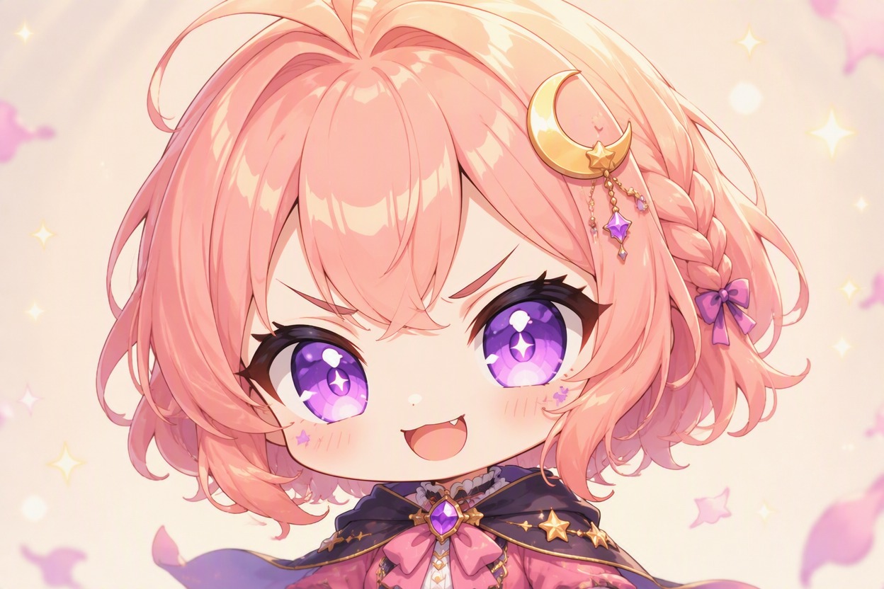 Original chibi OC in a story-ready scene