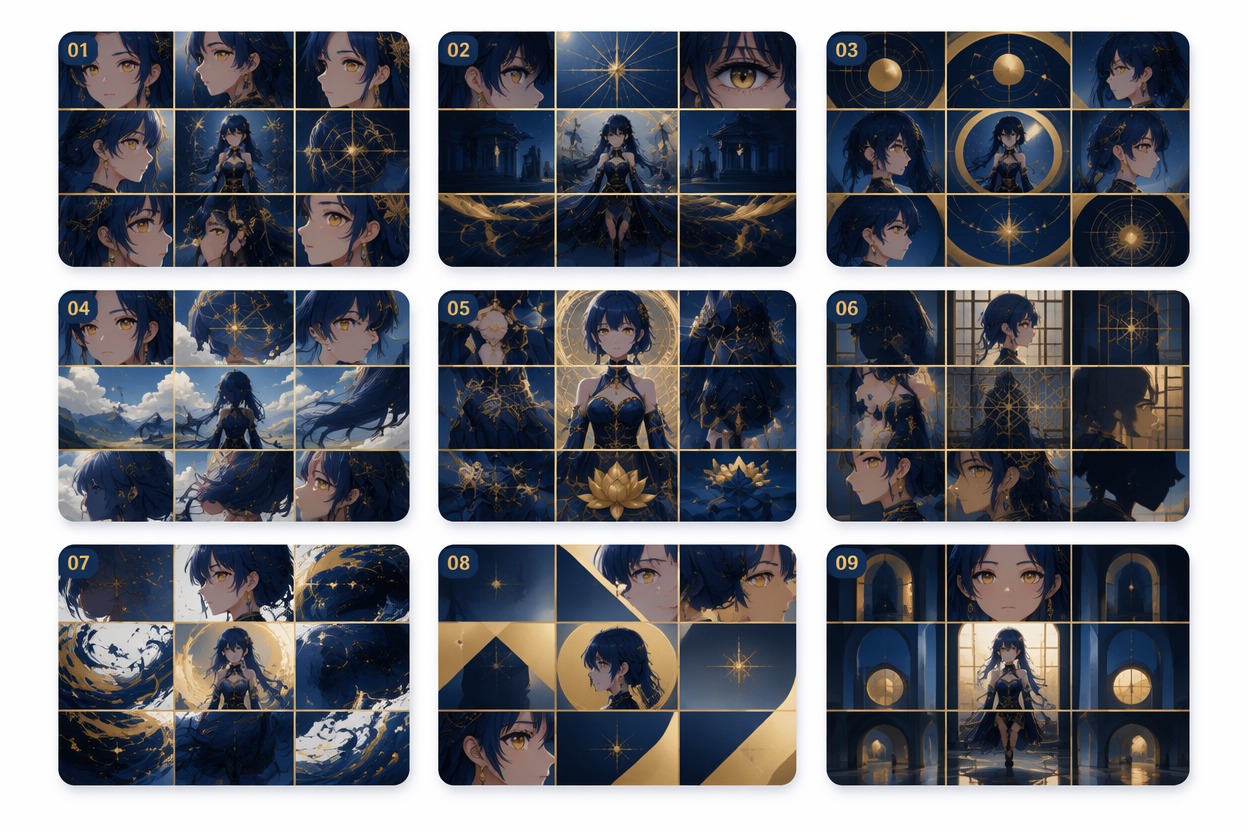 Keep One Visual Rhythm — Anime 3x3 Maker