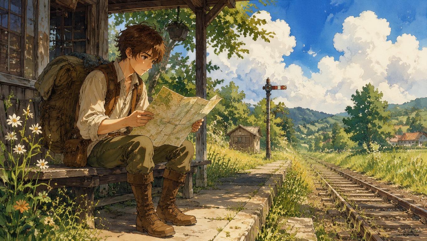 Original hand-painted fantasy traveler generated from a text prompt