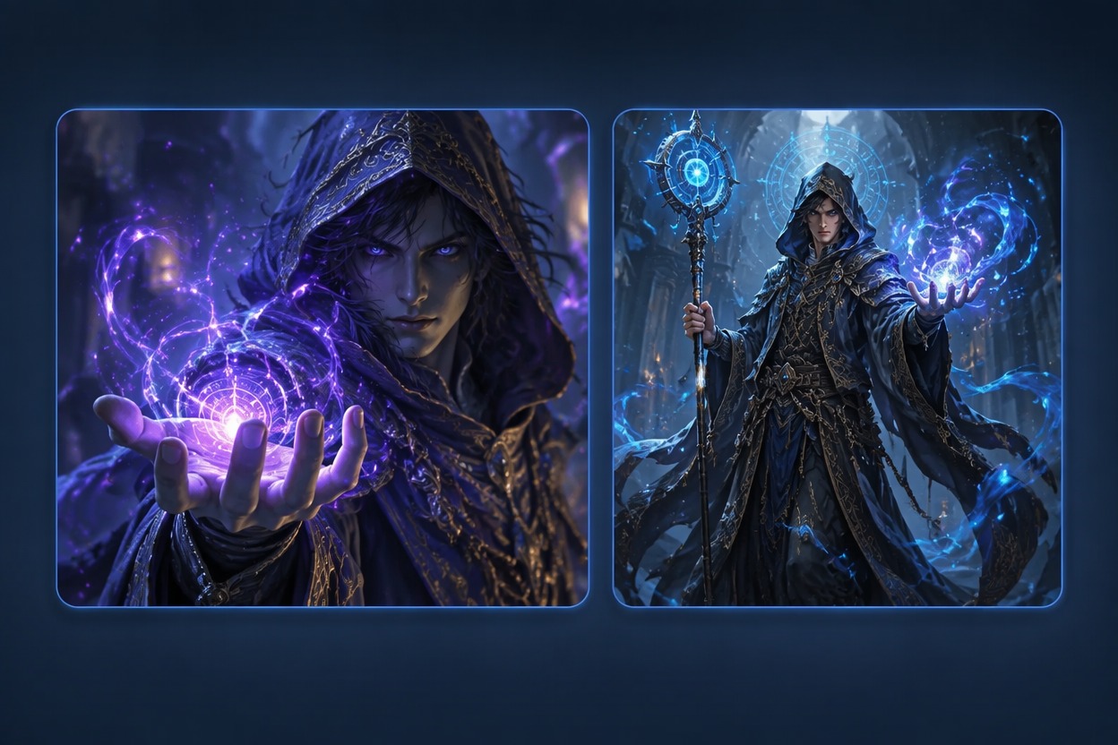 DnD spellcaster character image creator