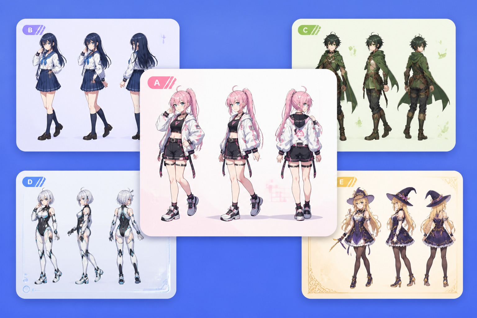 Anime character full-body pose ready for reference use