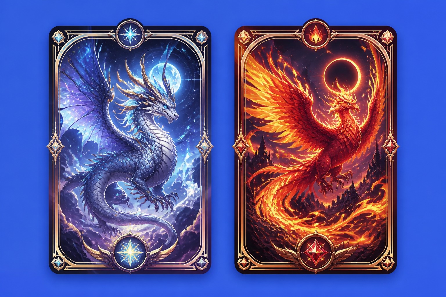 Original duel-inspired anime card concept with fantasy creature art