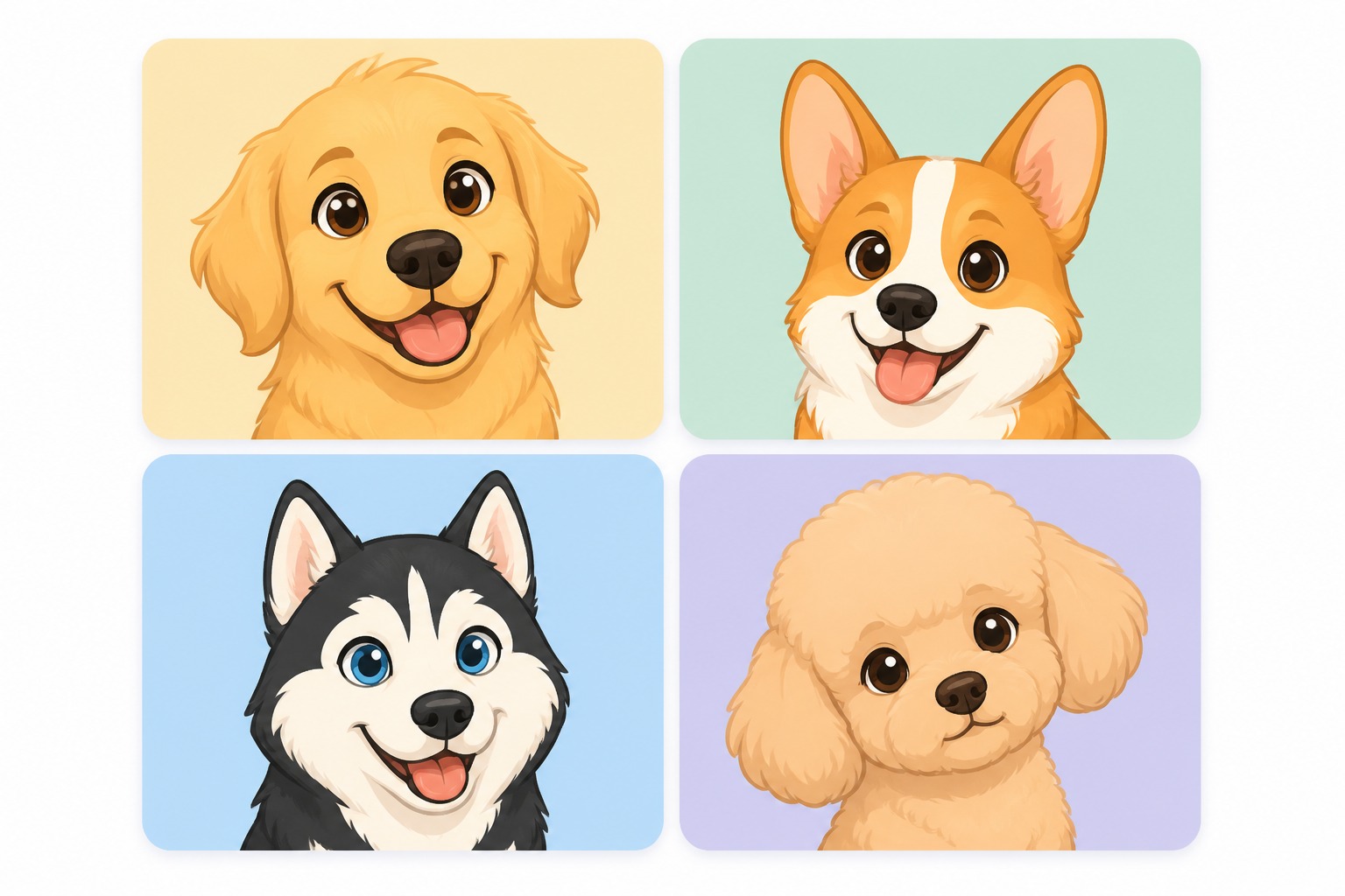 Cartoon pet portrait from a pet photo