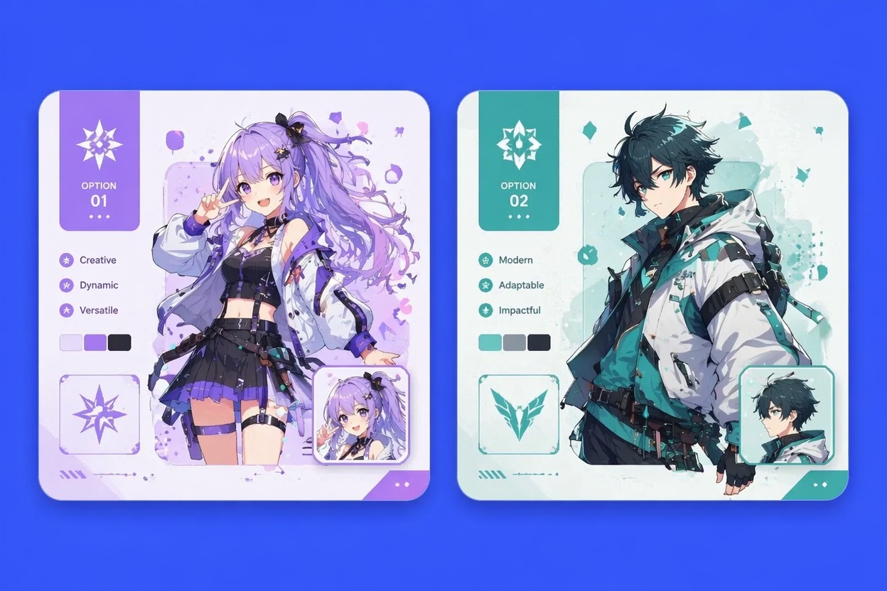 anime image fitting into design template