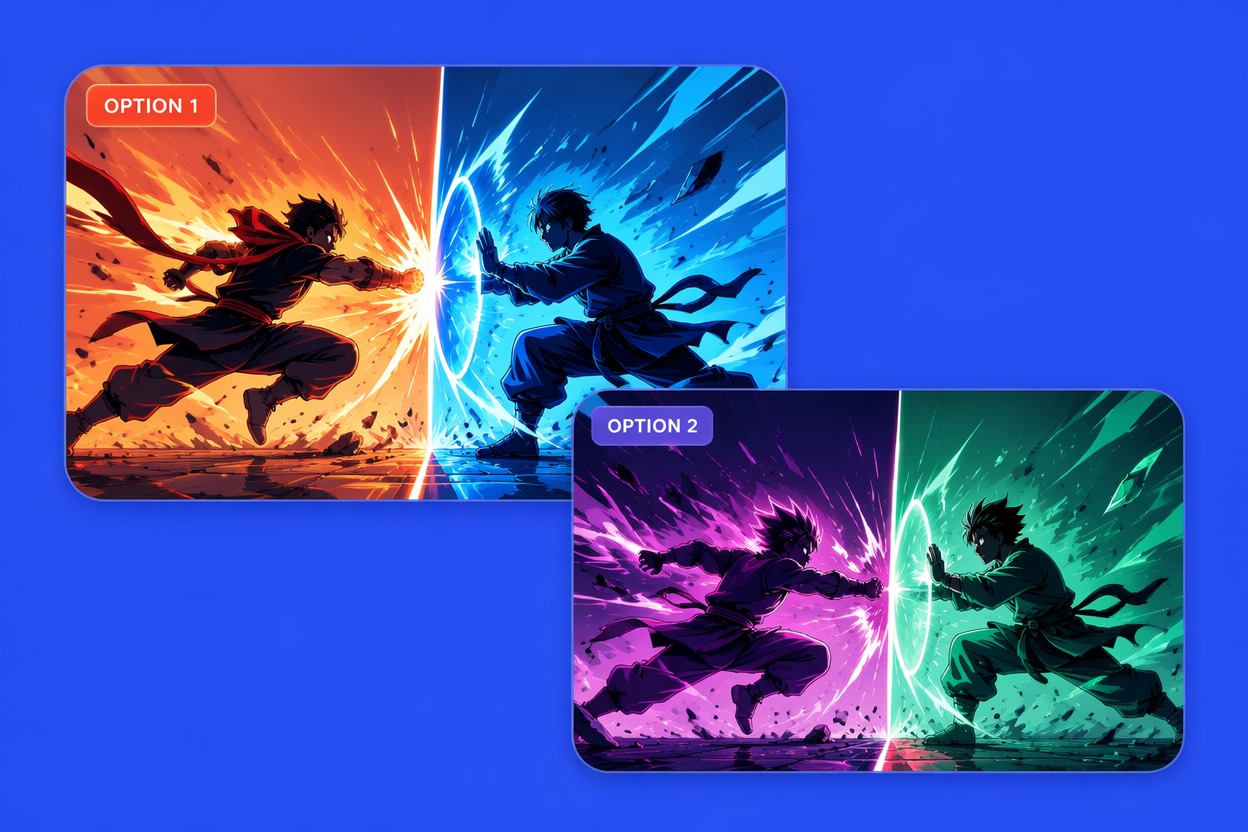 Stage Readable Fighter Positions — AI Anime Fight Generator