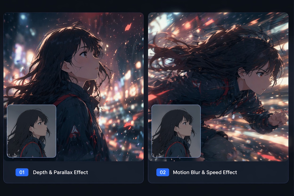 cinematic anime camera motion concept