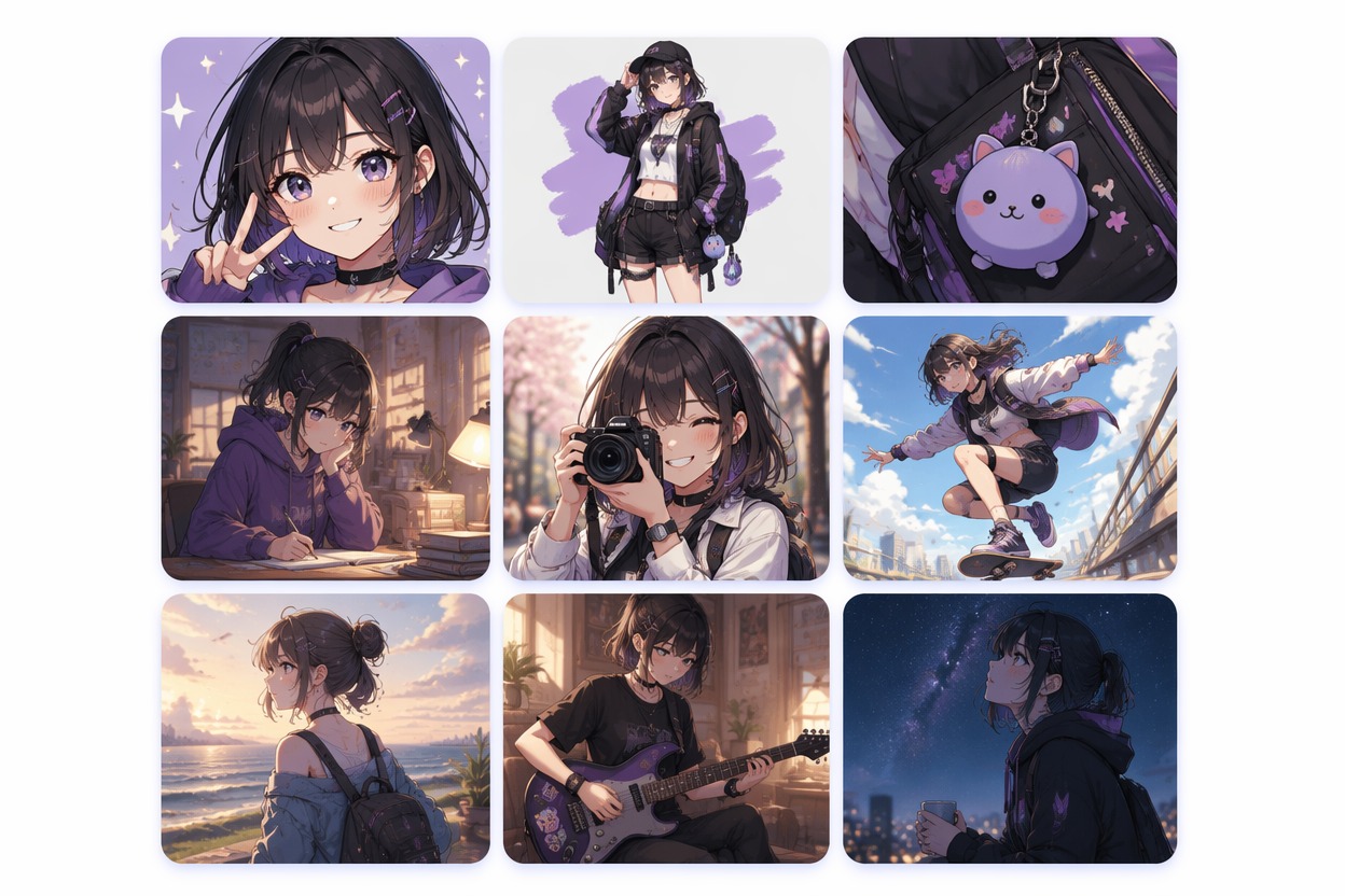 Turn an OC Into Nine Moments — Anime 3x3 Maker