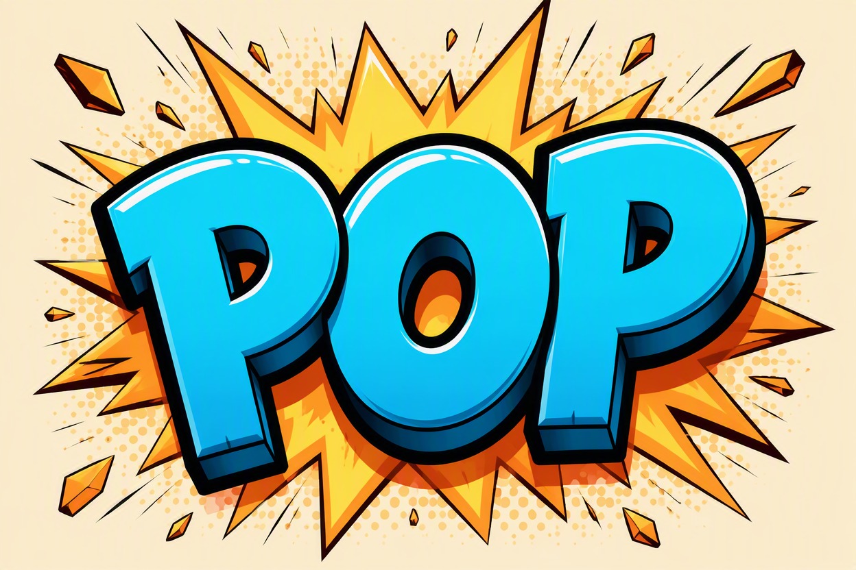 Readable cartoon display lettering with bold outline
