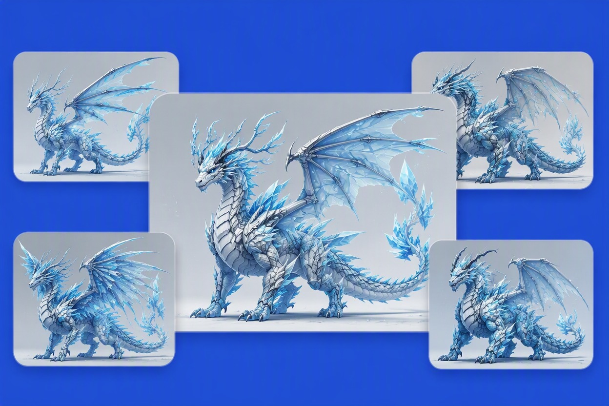 Distinct original frost dragon anatomy and silhouette