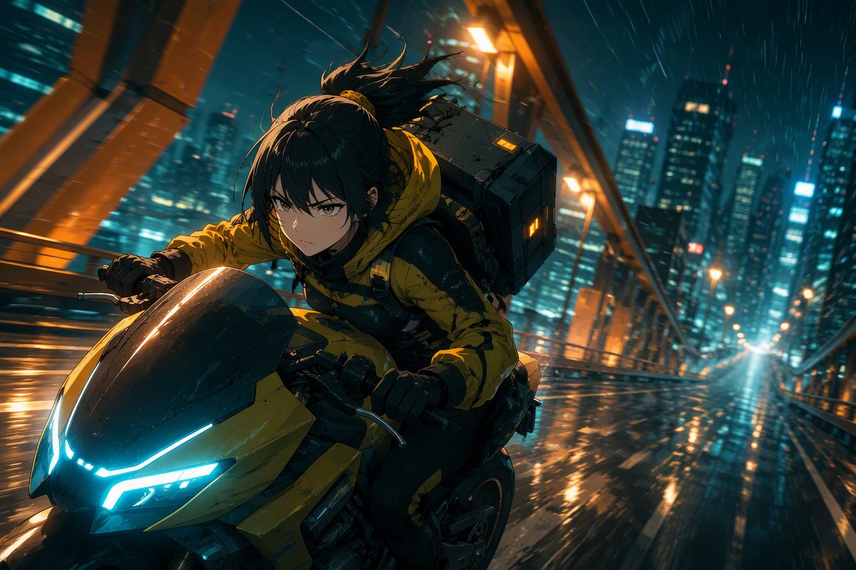 Camera movement applied to an anime illustration
