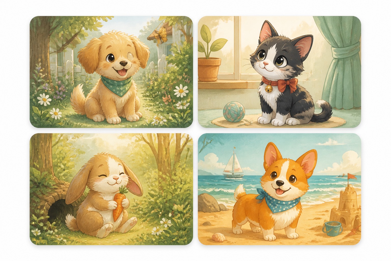 Explore animated cartoon pet looks