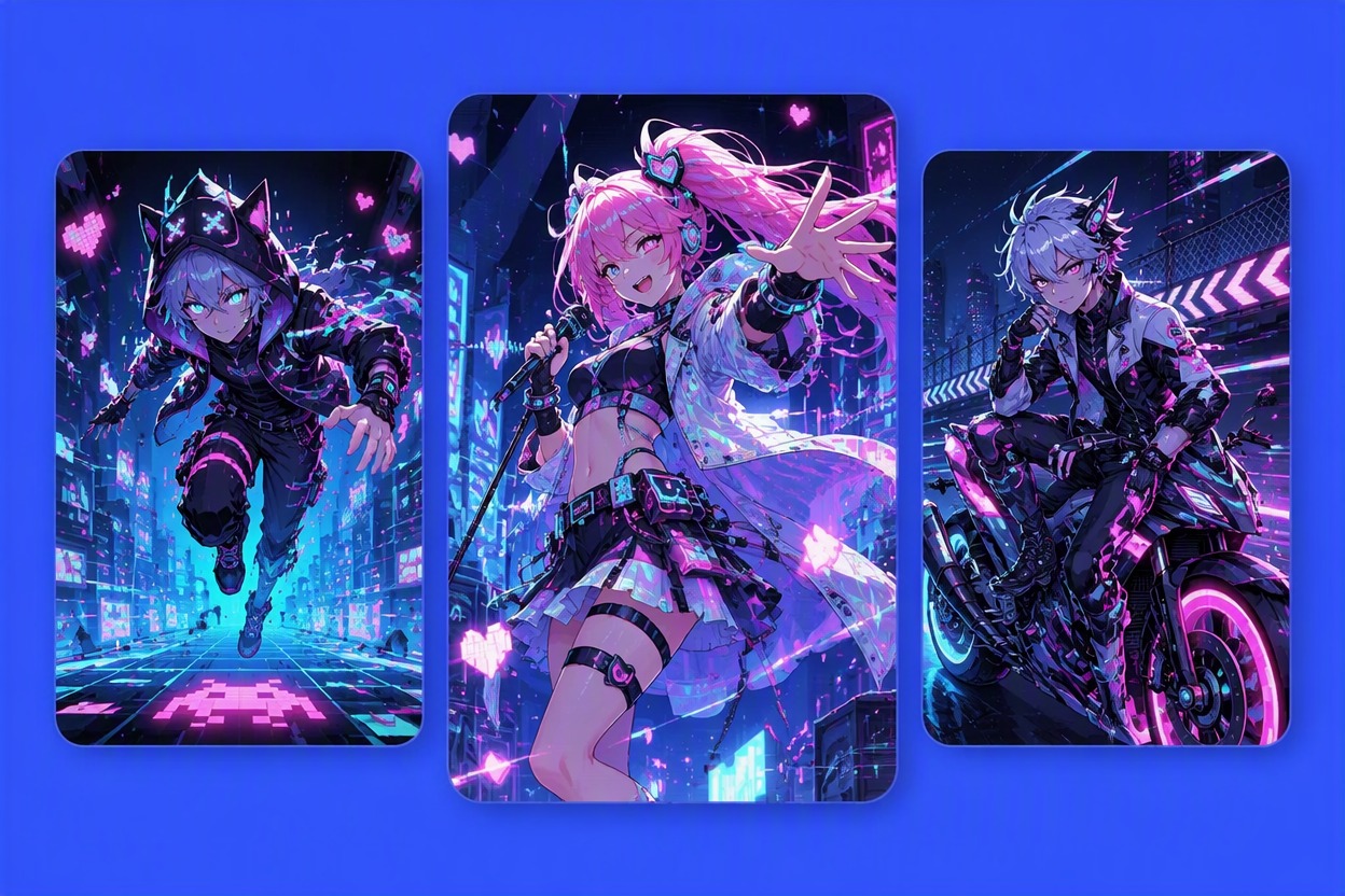 Original glitch character with customizable digital distortion effects