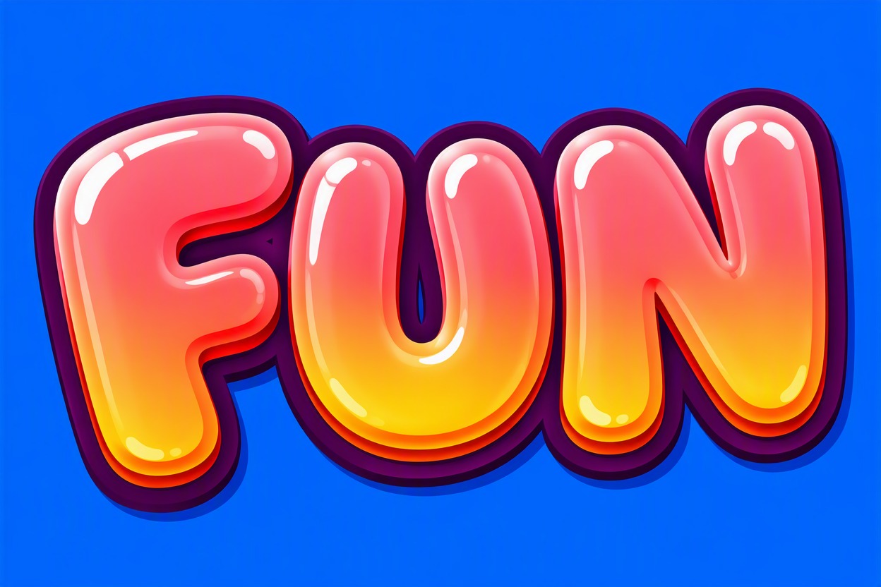 Bubble candy cartoon font style