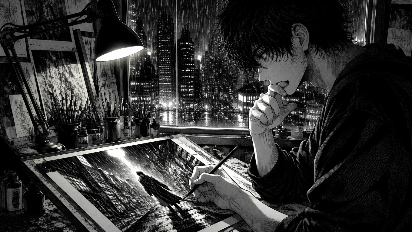 Original manga scene created with the OCMaker AI manga generator