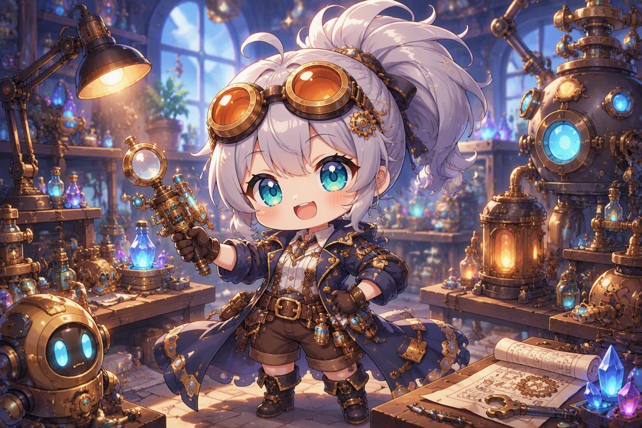 Original chibi character showing a clear personality