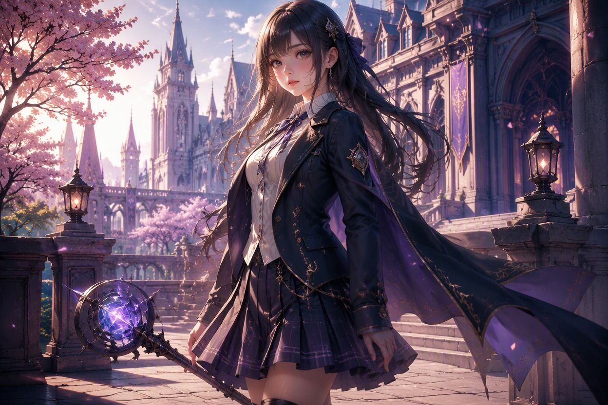 One original character illustration demonstrating create school girl variants for 3D OC maker, theme-specific character design, polished anime fantasy RPG concept art, single subject, clean composition, no readable text, no logo, no watermark