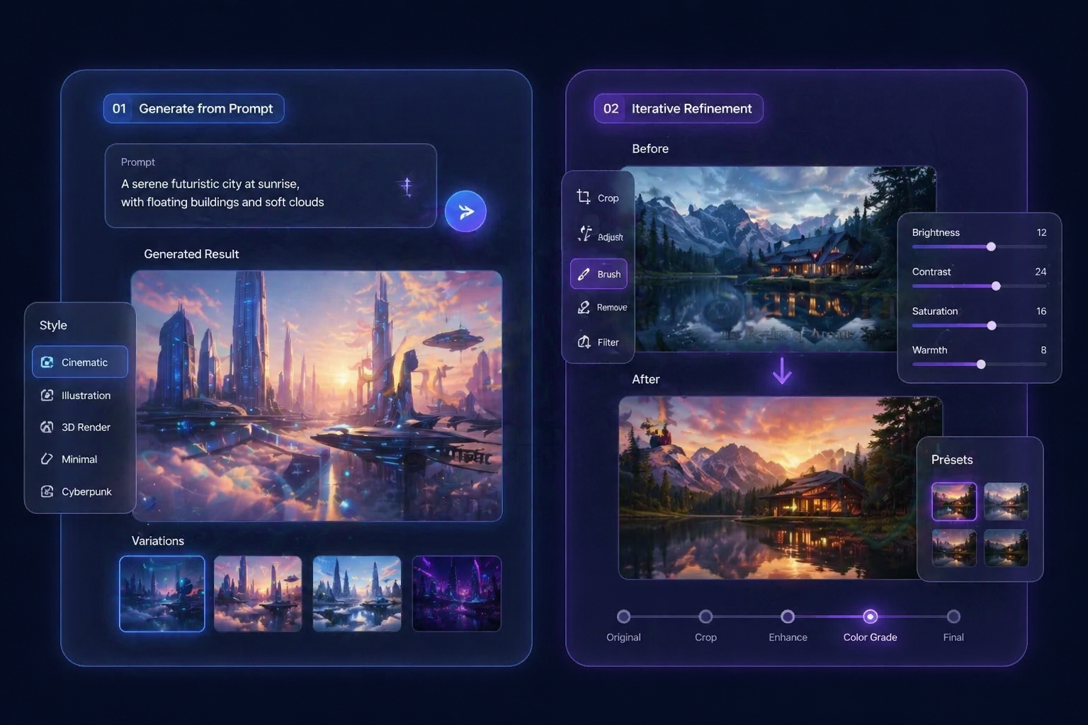 Nano Banana image workflow showing both prompt-led and editing-led use cases