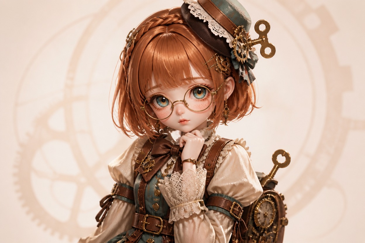 Original retro fashion doll OC in a colorful mod outfit