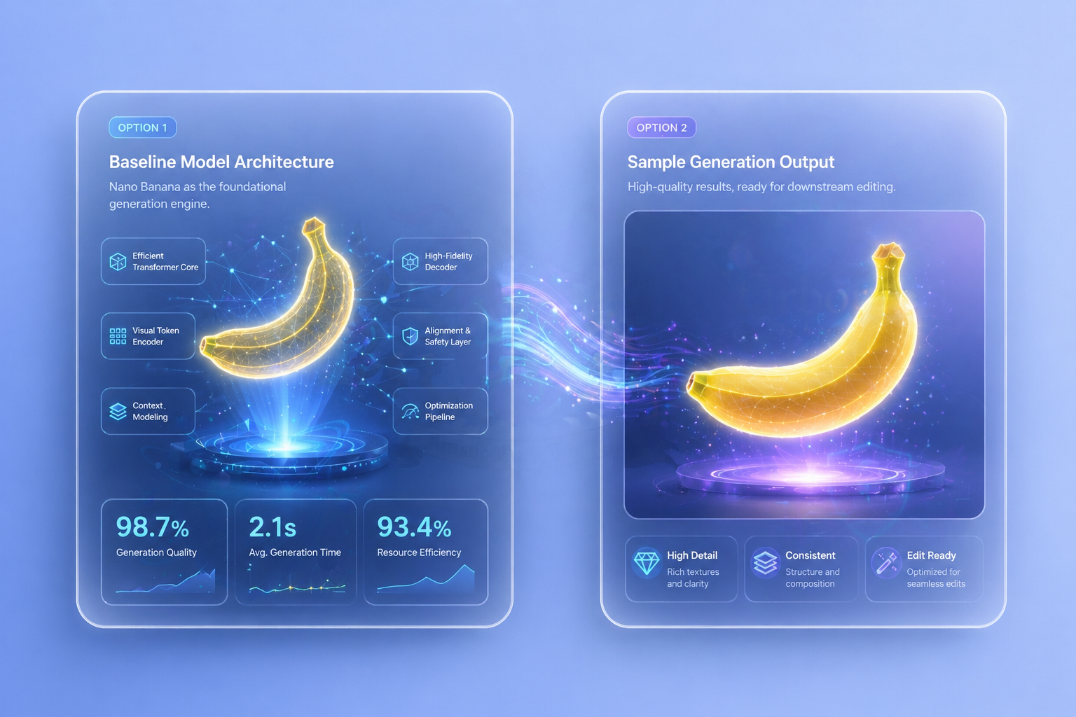 Nano Banana shown as the original baseline image workflow model