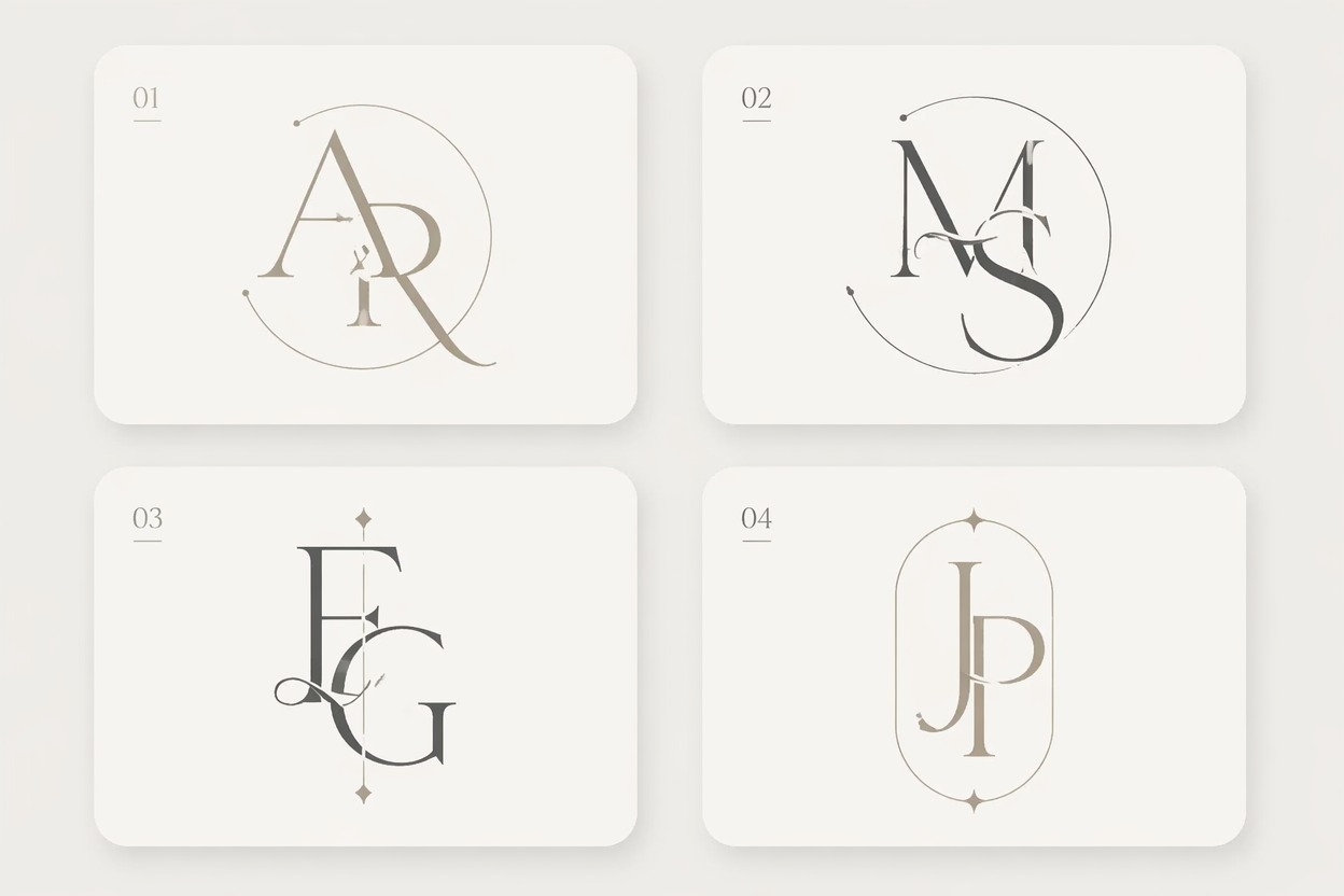 Minimal Wedding Initials