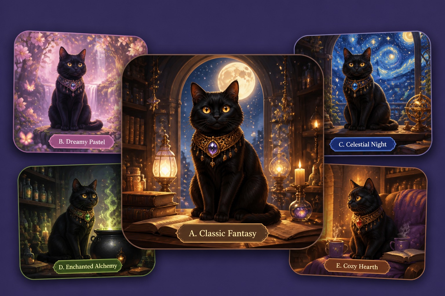 Fantasy AI generated cat familiar