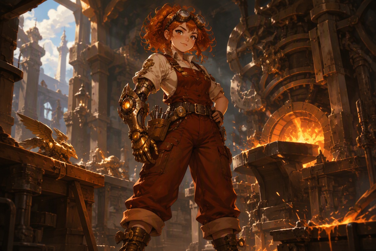Original forge demigod inventor with celestial bronze tools