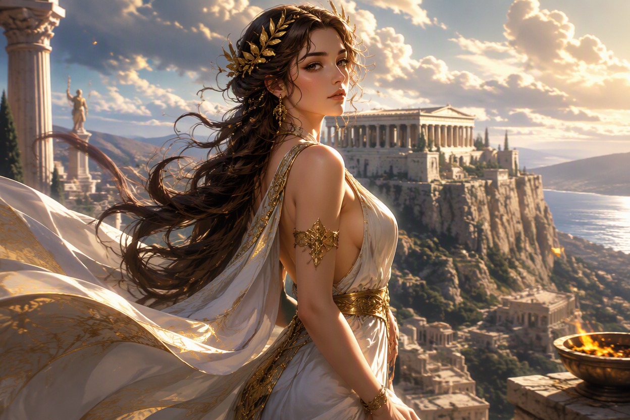 One original character illustration demonstrating generate story-ready mythic portraits for Greek OC maker, theme-specific character design, polished anime fantasy RPG concept art, single subject, clean composition, no readable text, no logo, no watermark