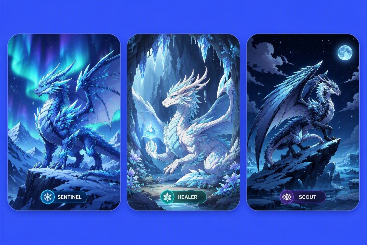 Original dark blue polar night scout dragon OC