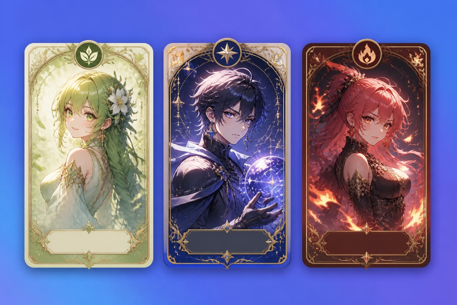Custom anime character card with portrait and decorative frame