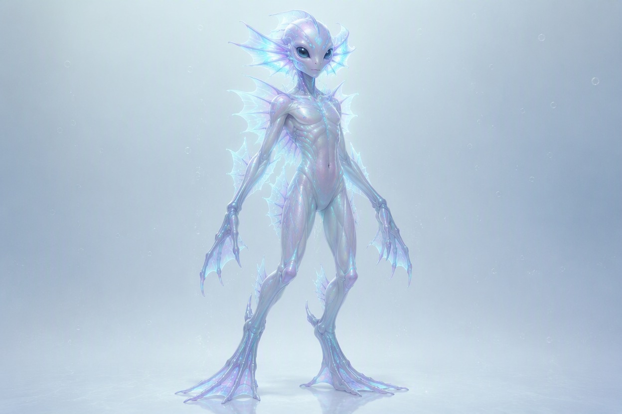 Original alien anatomy and silhouette design