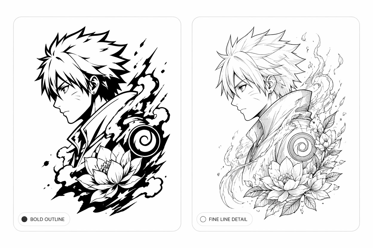 Control Line Weight and Detail — Anime Tattoo Generator