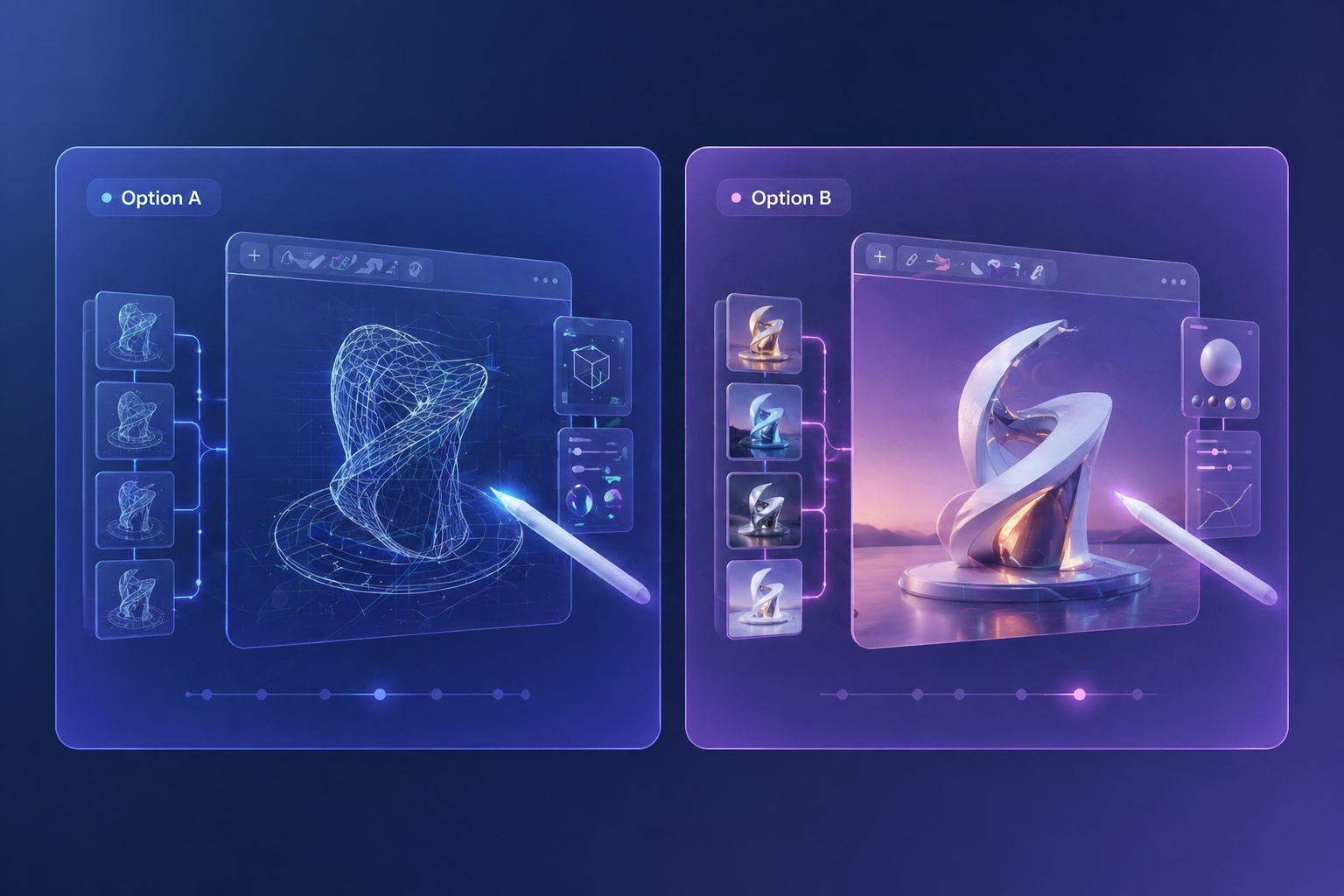 Nano Banana used for early visual iteration and rough concept exploration