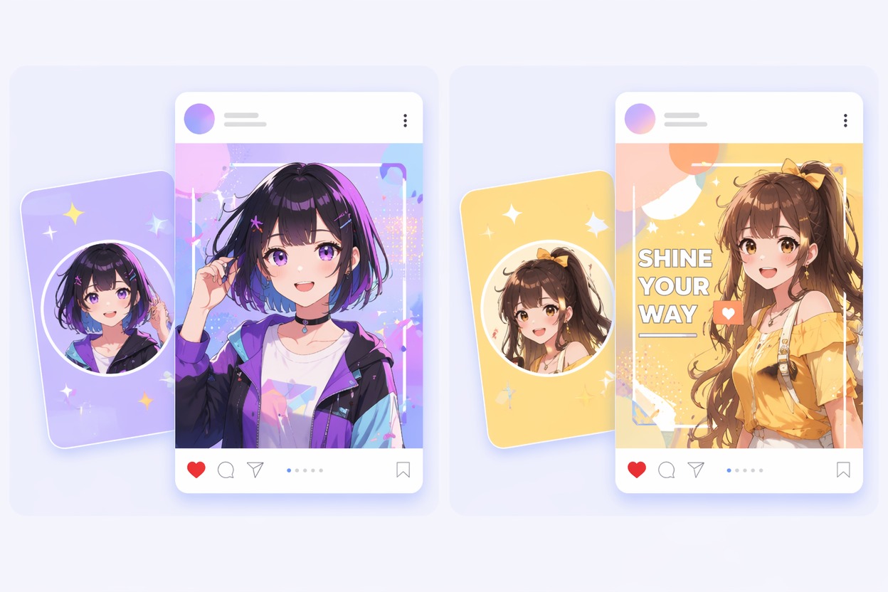 anime avatars and social posts