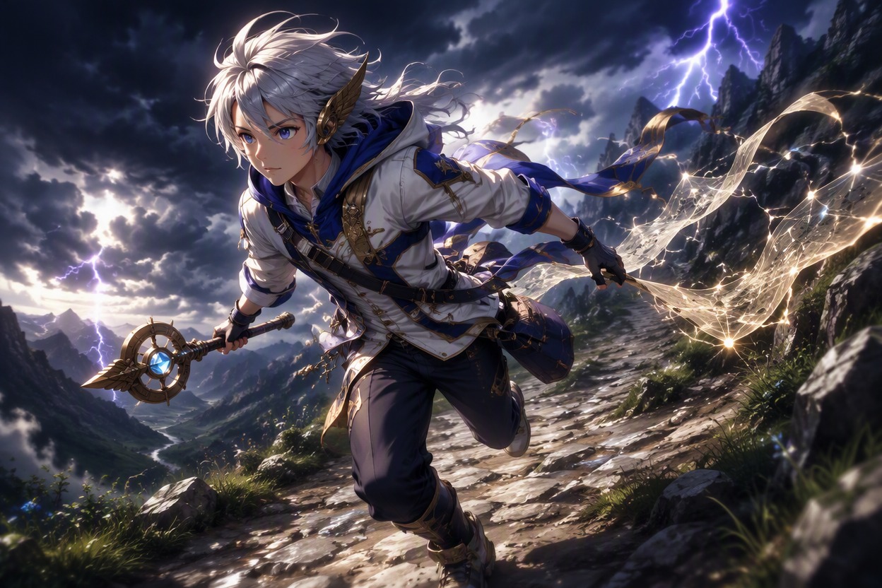 Original storm messenger demigod scout with wing-shaped accessories