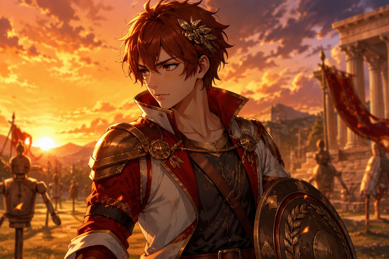 Generate mythology-inspired story artwork for an original character