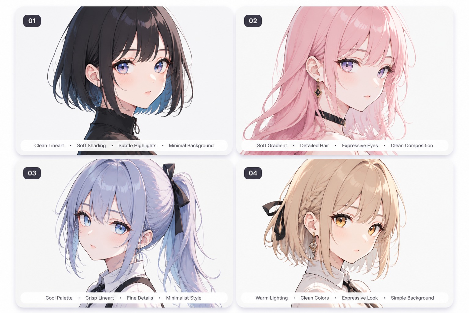 2D anime portrait art