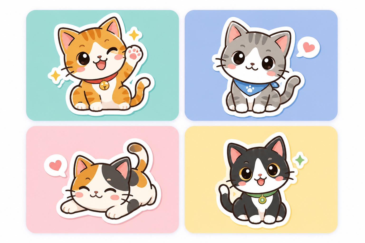 Cute cartoon pet sticker image