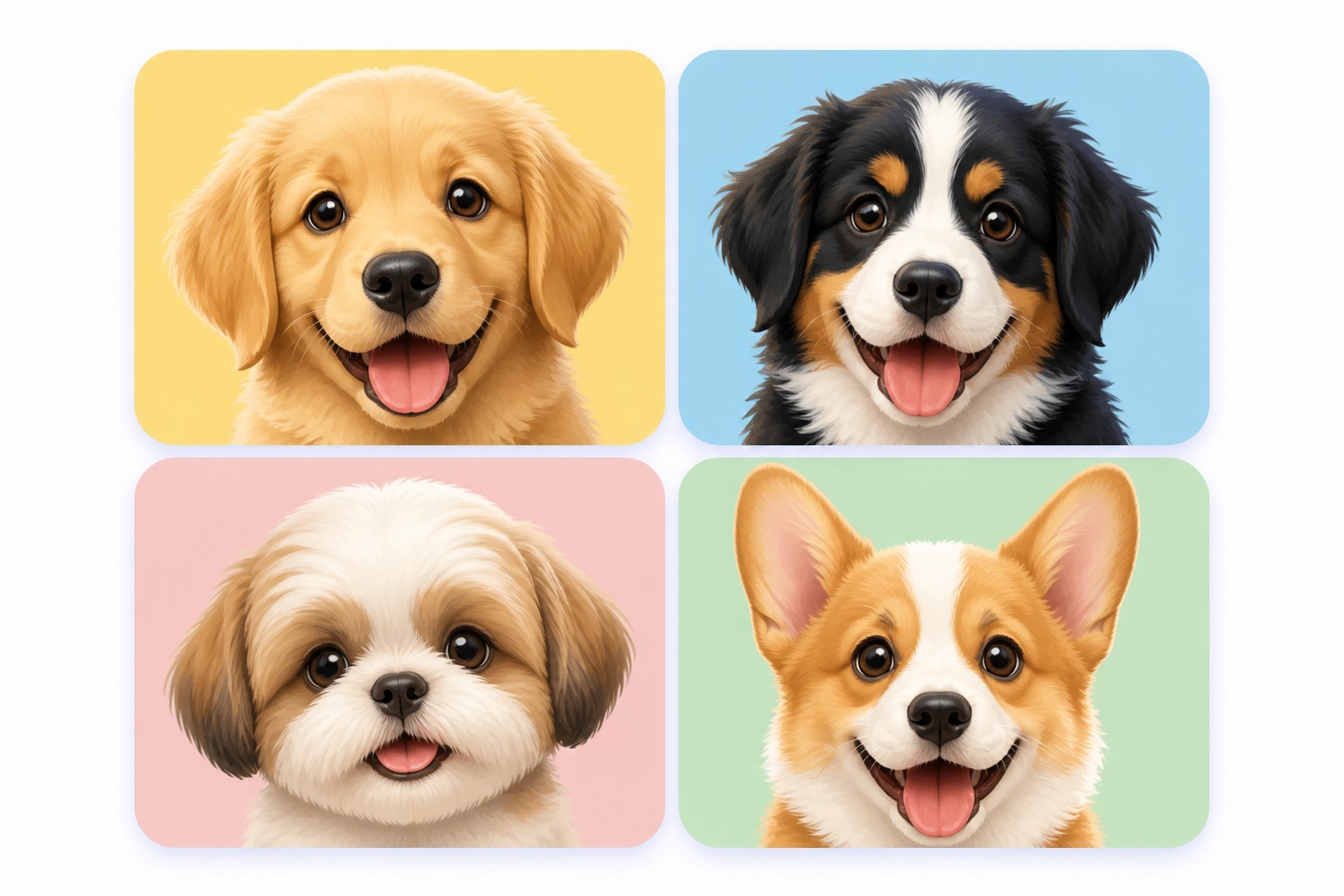 Cute AI dog avatar image