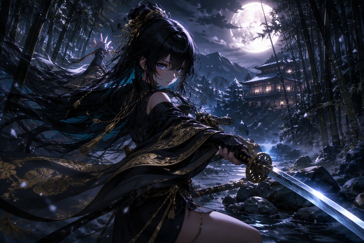 Anime scene enhanced with rain light and atmospheric motion