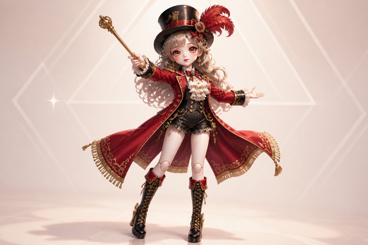 Original stitched gothic doll OC with plum ribbons and patchwork details