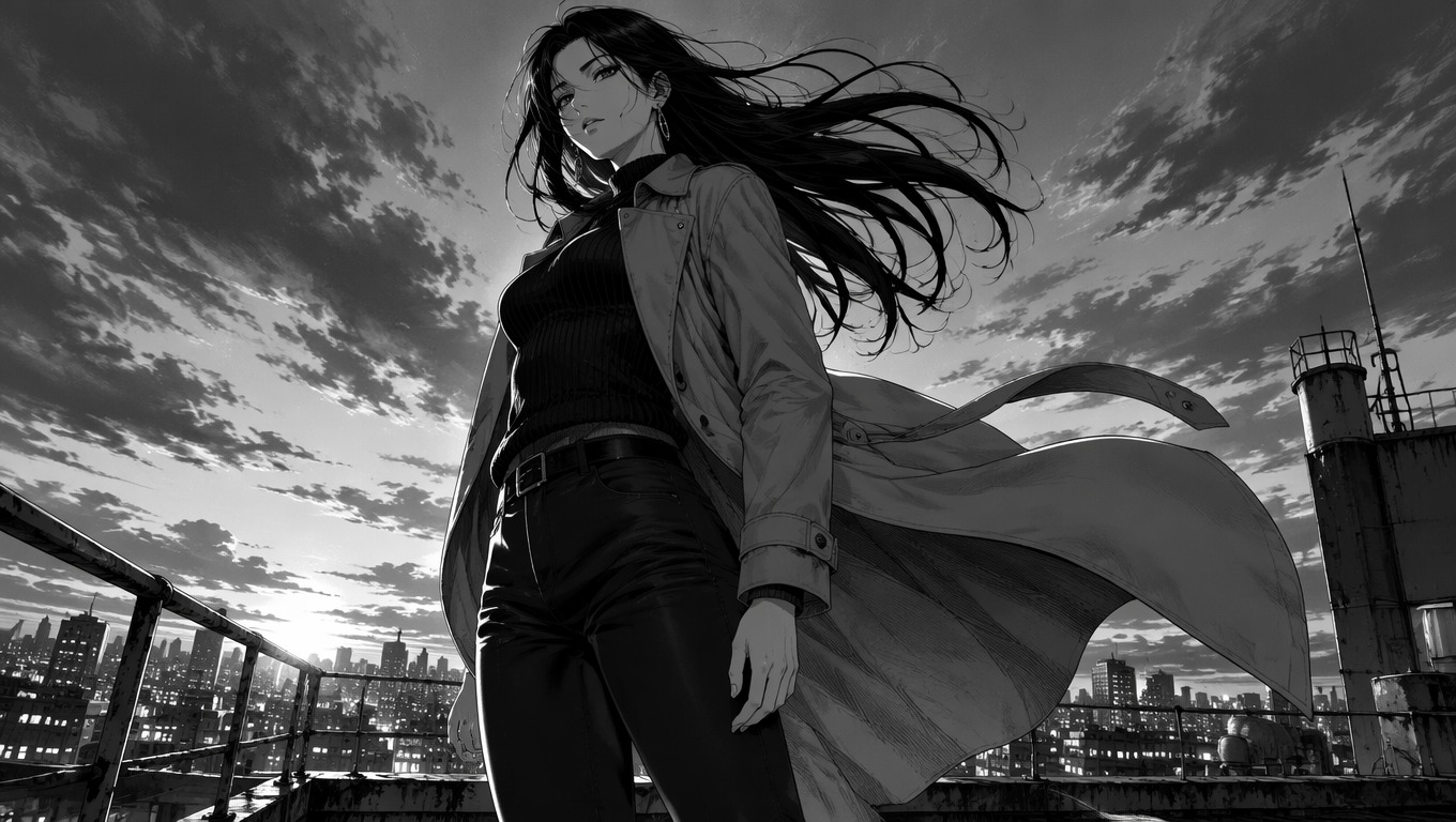 Original manga scene generated from a text description